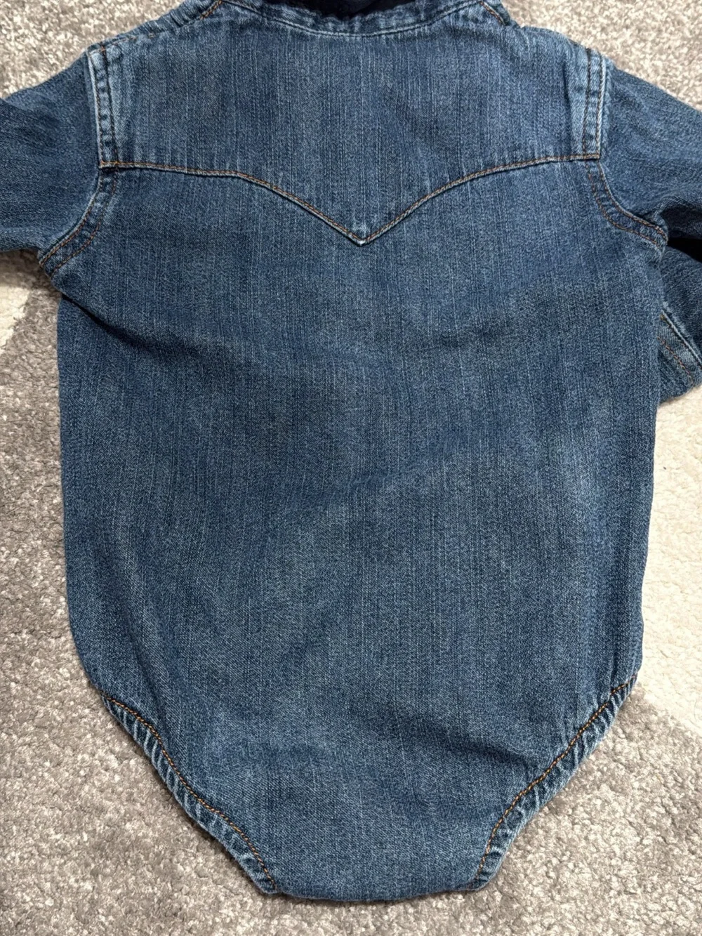 Wrangler Denim Blue Long-Sleeve Baby Bodysuit